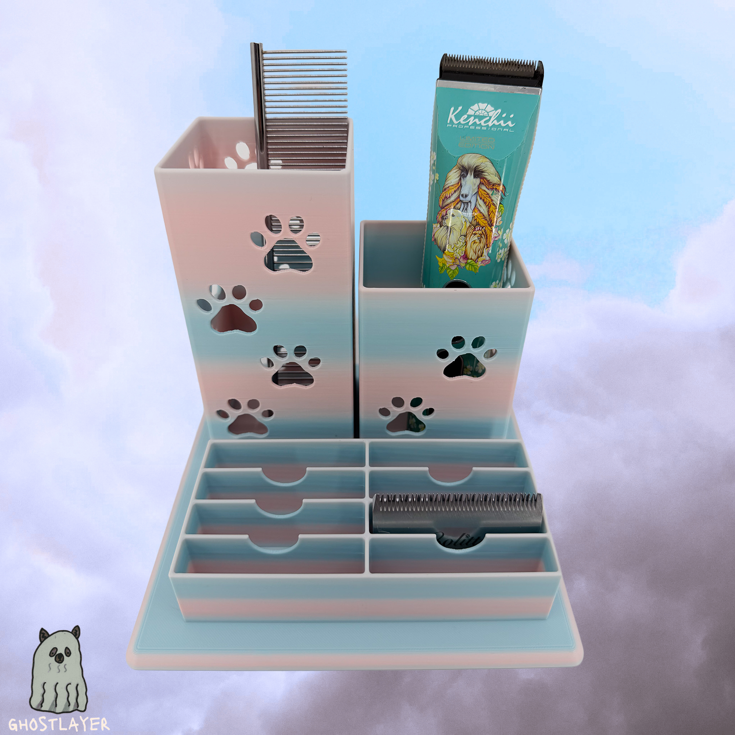 The Sheltie - Dog Grooming Brush and Wide Size Blade Holder, Simple Organizer |