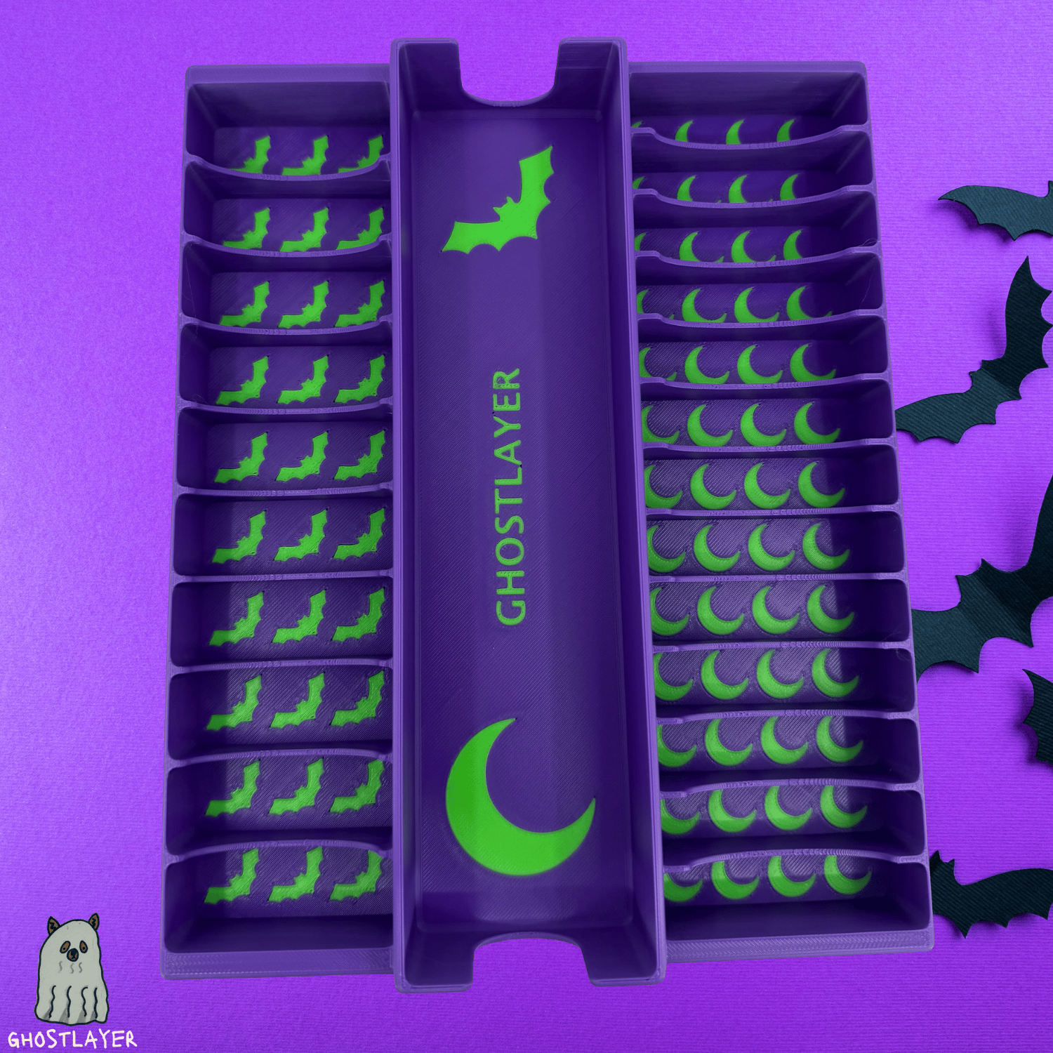 Drawerganizer *Halloween* Blade/Clipper Combo Toolbox Drawer Organizer- Holds 1 Clipper, 10 Standard, 13 Wide *Ghastly Green and Purple*