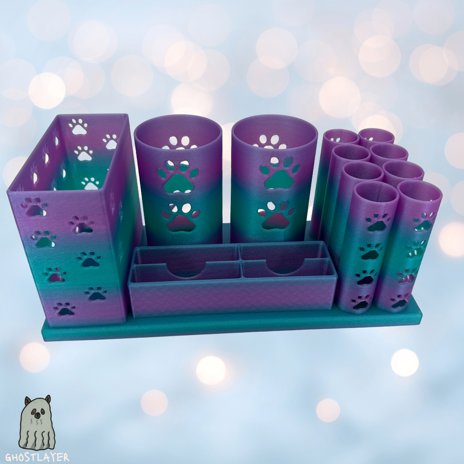 The Medium Mutt-- Dog Grooming Brush Holder, 8 Scissors, 2 Standard Blades, 2 Wide Blades 2 Clippers and Small Brush Holder