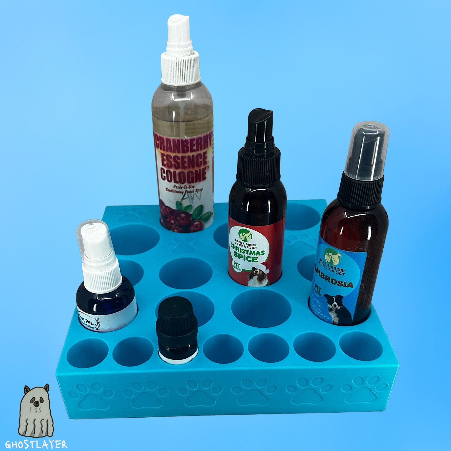 Dog Grooming Small/Medium Perfume and Essential Oil Holder | Holds 12 Perfumes/ 7 Oils | Simple organizer |