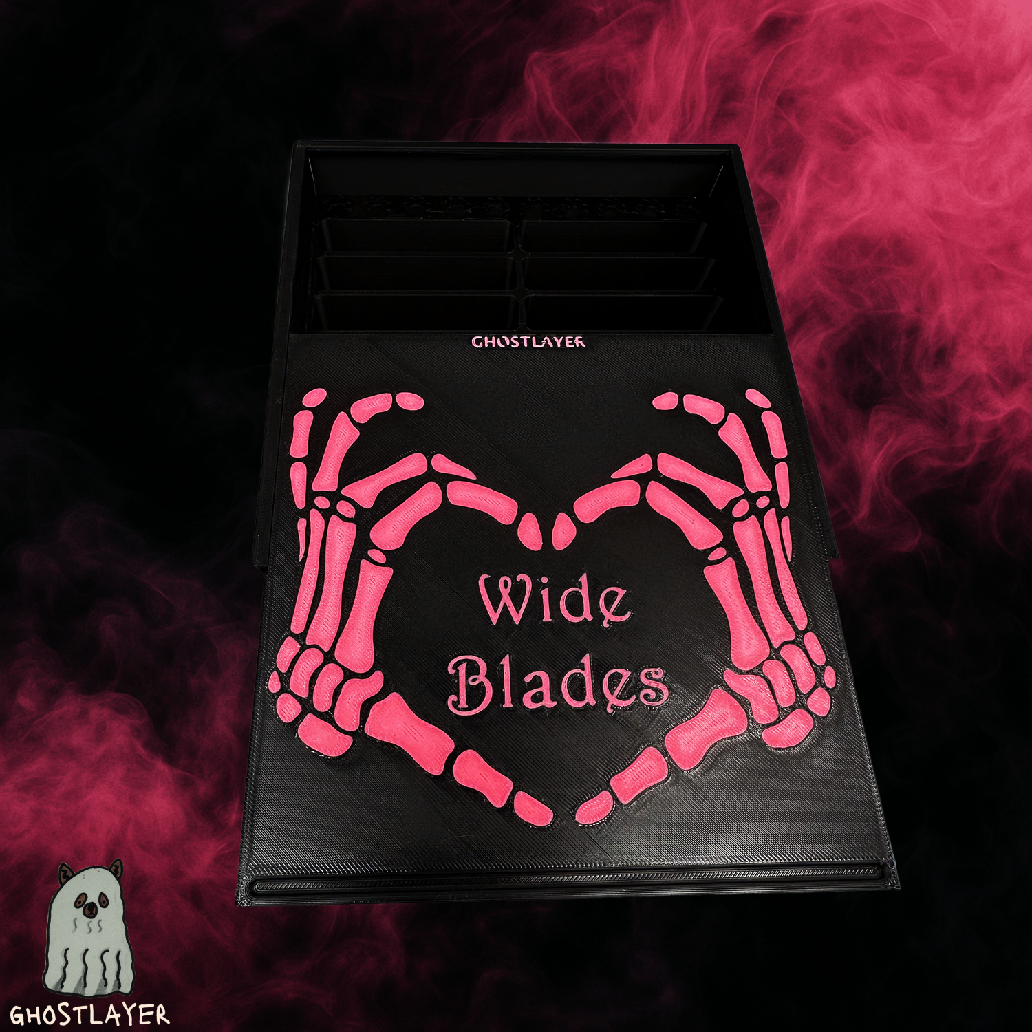 The BoneBloom *Wide Blade* Coffer- *Wide* Dog Grooming Standard Size Clipper Blade Holder with Lid | up to 16 |