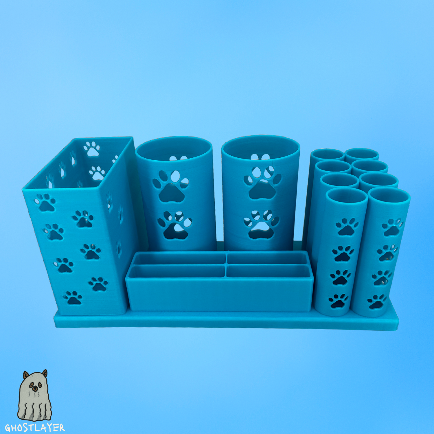 The Medium Mutt-- Dog Grooming Brush Holder, 8 Scissors, 2 Standard Blades, 2 Wide Blades 2 Clippers and Small Brush Holder