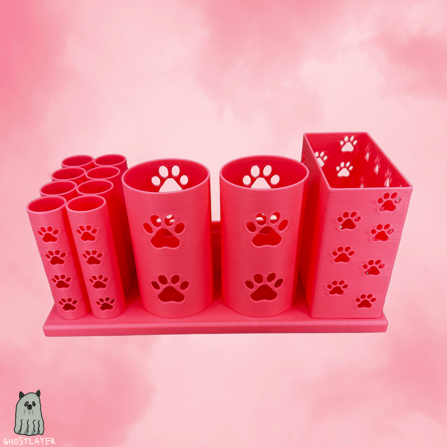 The Medium Mutt-- Dog Grooming Brush Holder, 8 Scissors, 2 Standard Blades, 2 Wide Blades 2 Clippers and Small Brush Holder