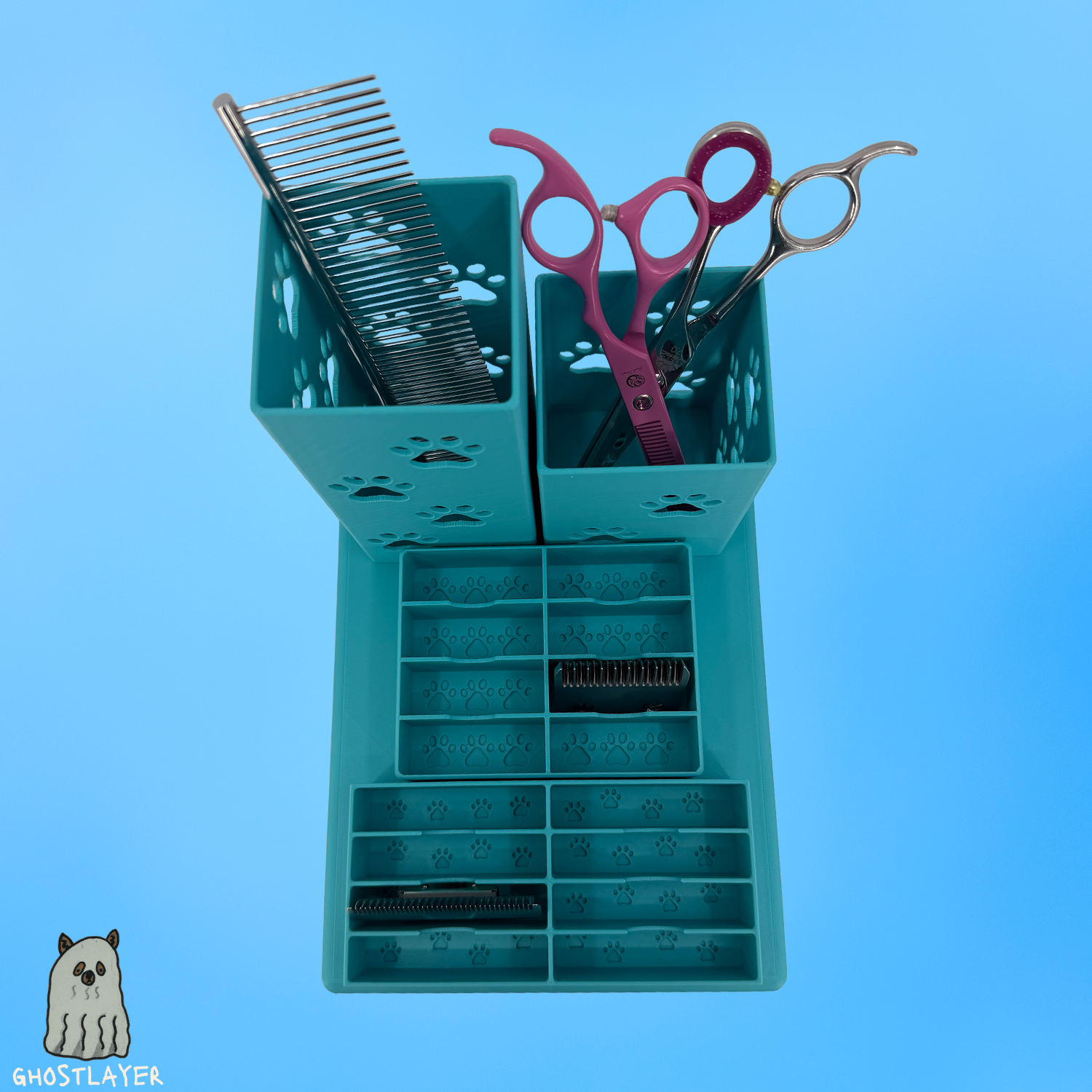 The Doodle--Dog Grooming Brush and Standard/Wide Size Blade Holder, Simple Organizer | Custom Color |