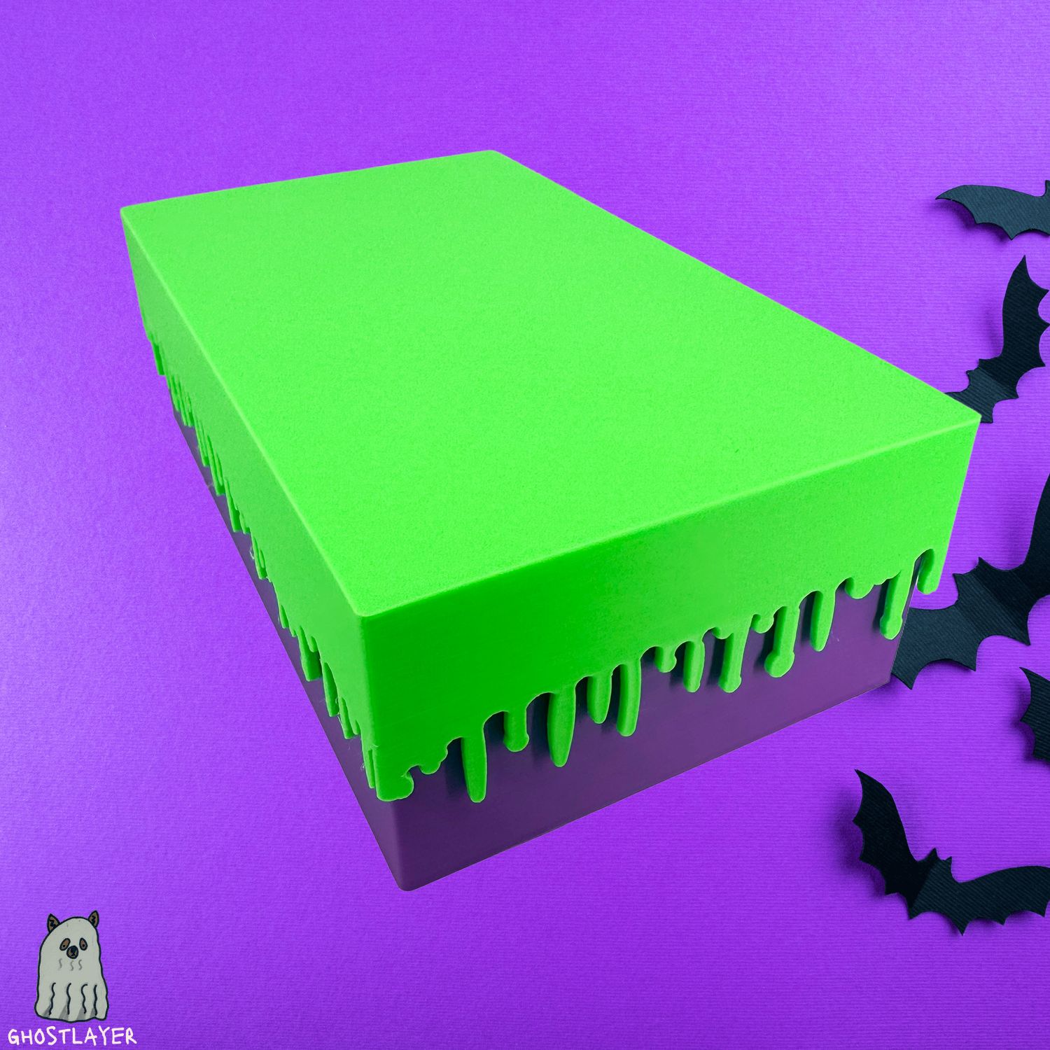 *Halloween* Brussels Griffon -- Dog Grooming Clipper and Blade Holder. Holds One Large Clipper, 6 Wide and 5 Standard Blades. Slime Lid.