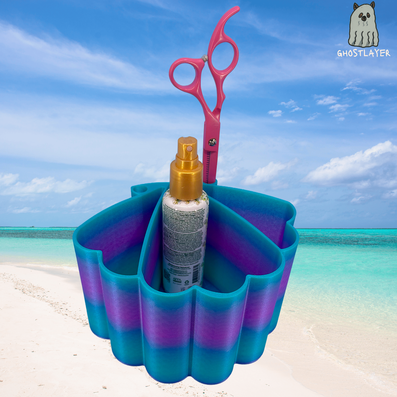 The Seashell- "Under the Sea Collection"-Dog Grooming Brush, Comb, Everything Holder, Organizer