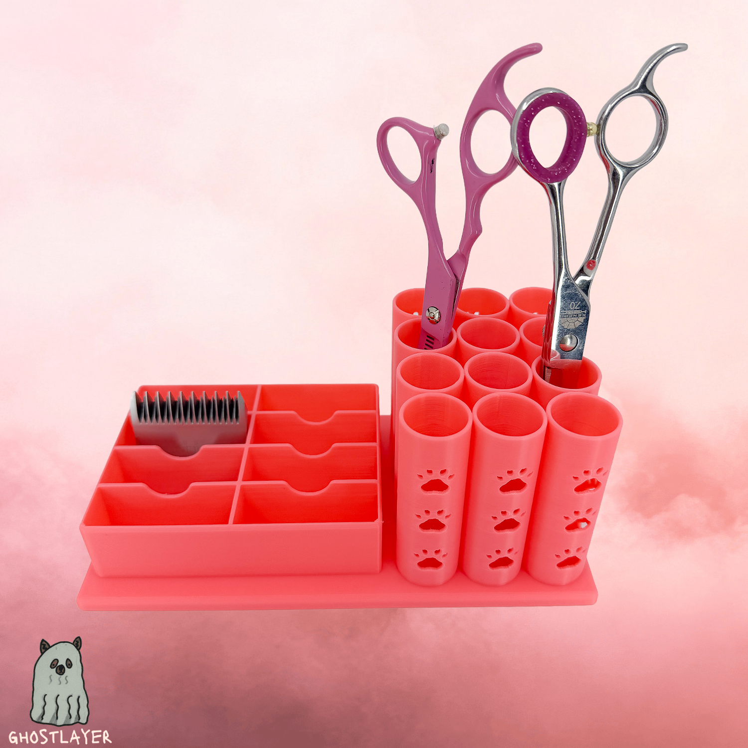 The Samoyed- Dog Grooming Scissor *Standard* Blade Holder, Simple organizer | Holds 8 Standard Blades and 15 Scissors |