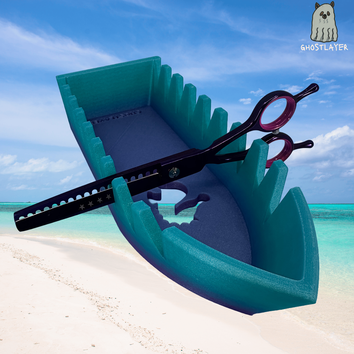 The Nautical Chihuahua "Under the Sea Collection" Dog Grooming Scissor Holder—9 pairs, Shear organizer |