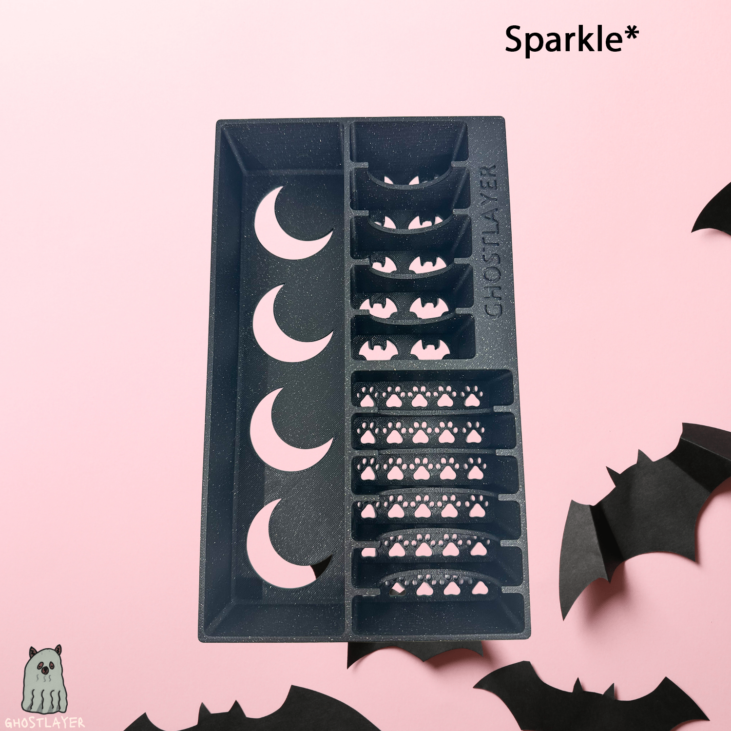 *Halloween* Brussels Griffon -- Dog Grooming Clipper and Blade Holder. Holds One Large Clipper, 6 Wide and 5 Standard Blades. Slime Lid.