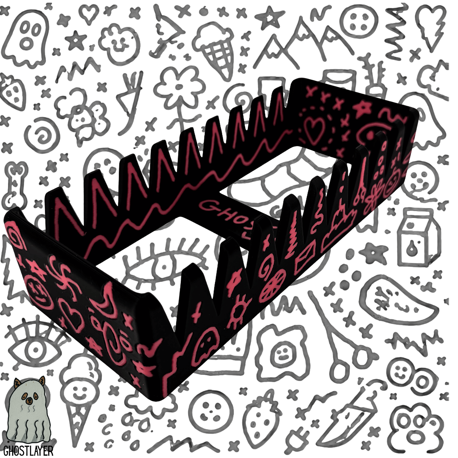 *Ghost Graffiti* Dog Grooming Scissor Holder Up to 10 pairs