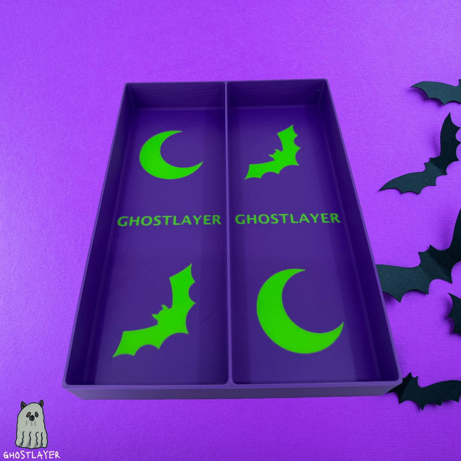 Drawerganizer *Halloween* Trays Low Profile Grooming Tools Toolbox Drawer Organizer *Ghastly Green and Purple*