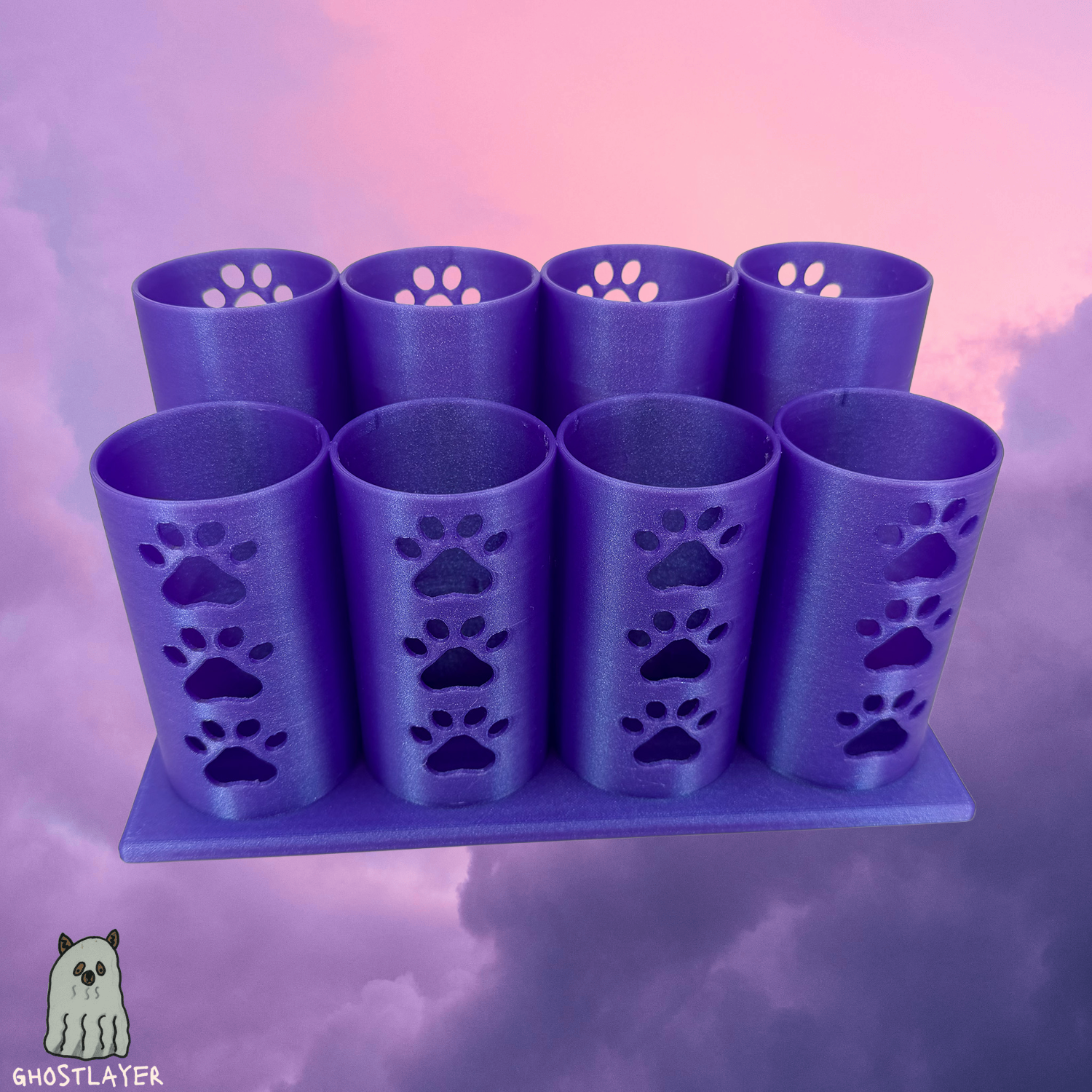 Tube City *Medium*-- Dog Grooming Brush, Clipper, Shear or All Around holder. Eight 2 inch tubes with base.