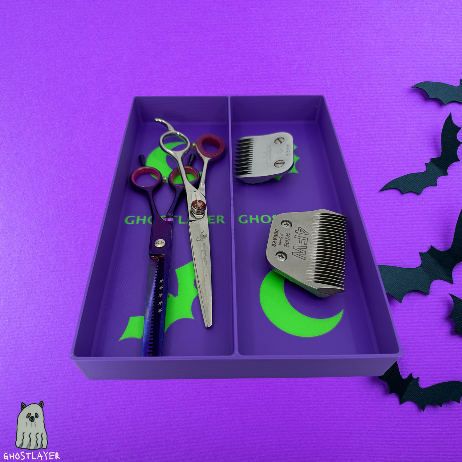 Drawerganizer *Halloween* Trays Low Profile Grooming Tools Toolbox Drawer Organizer *Ghastly Green and Purple*