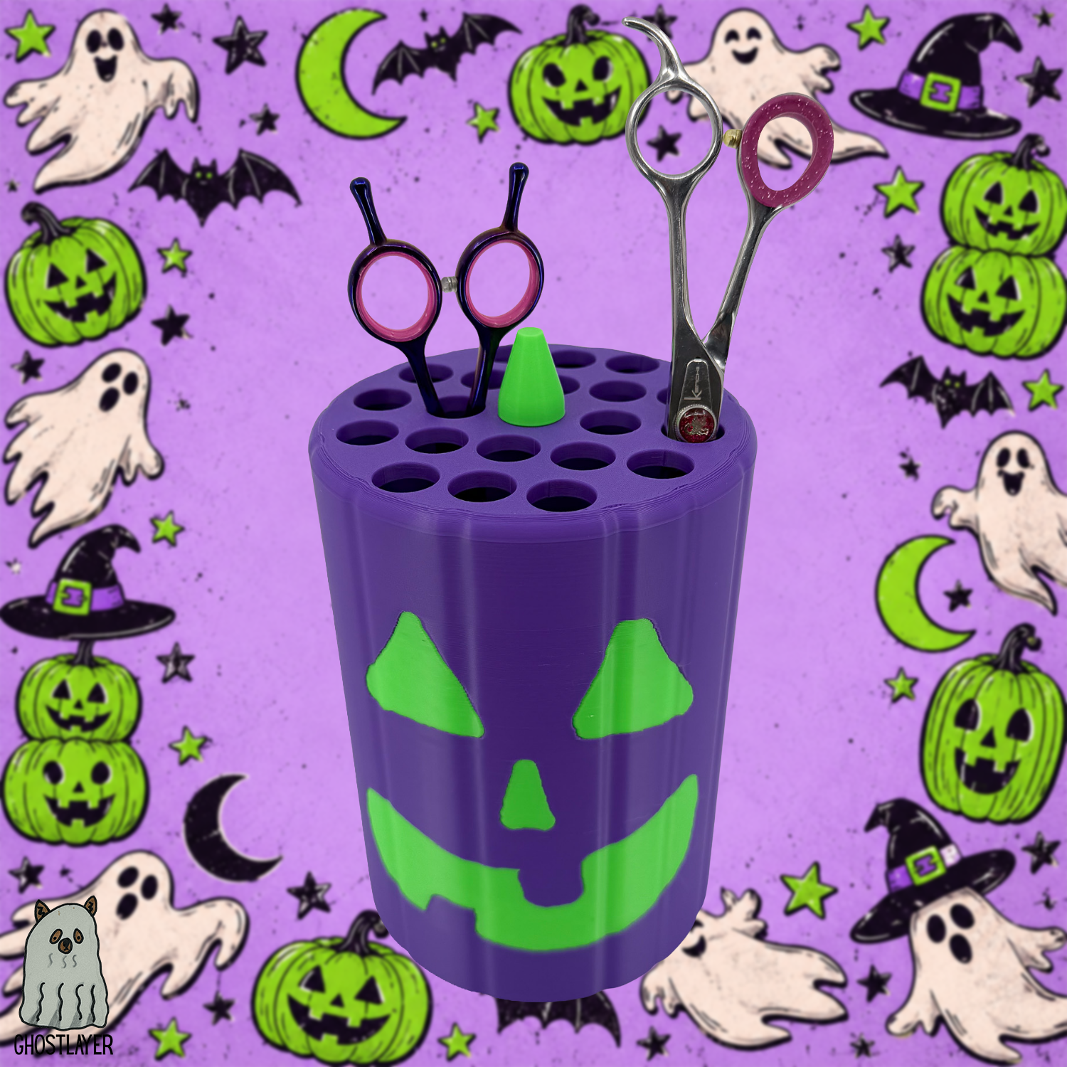 Pumpkin Pete *Alternate Colors*- Dog Grooming Scissor Holder- Holds 21