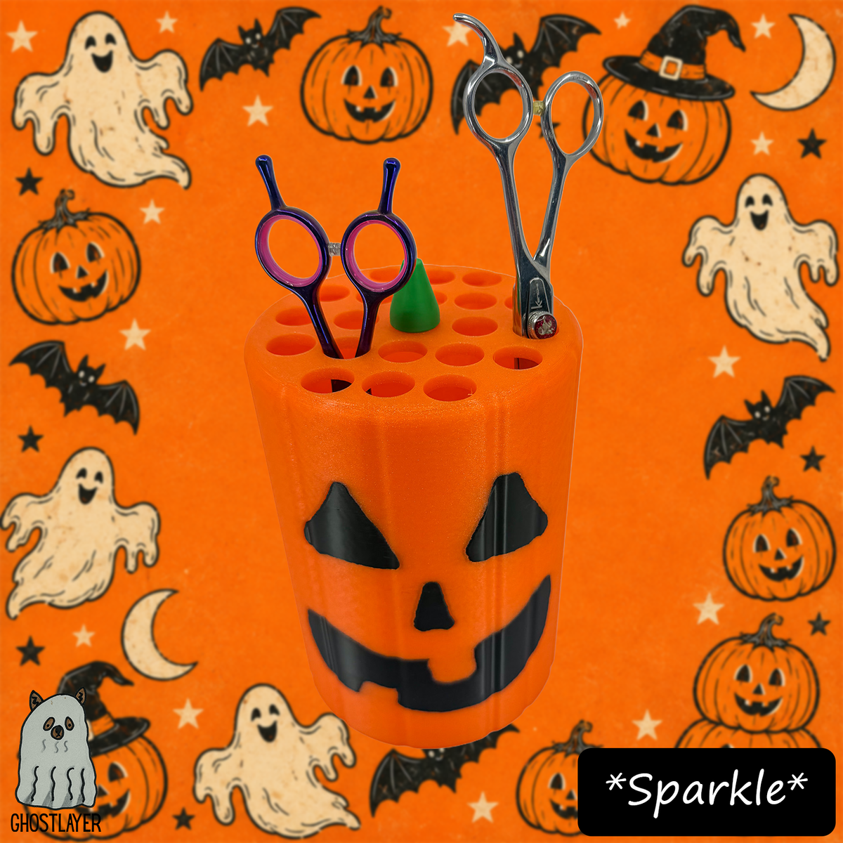 Pumpkin Pete- Dog Grooming Scissor Holder- Holds 21