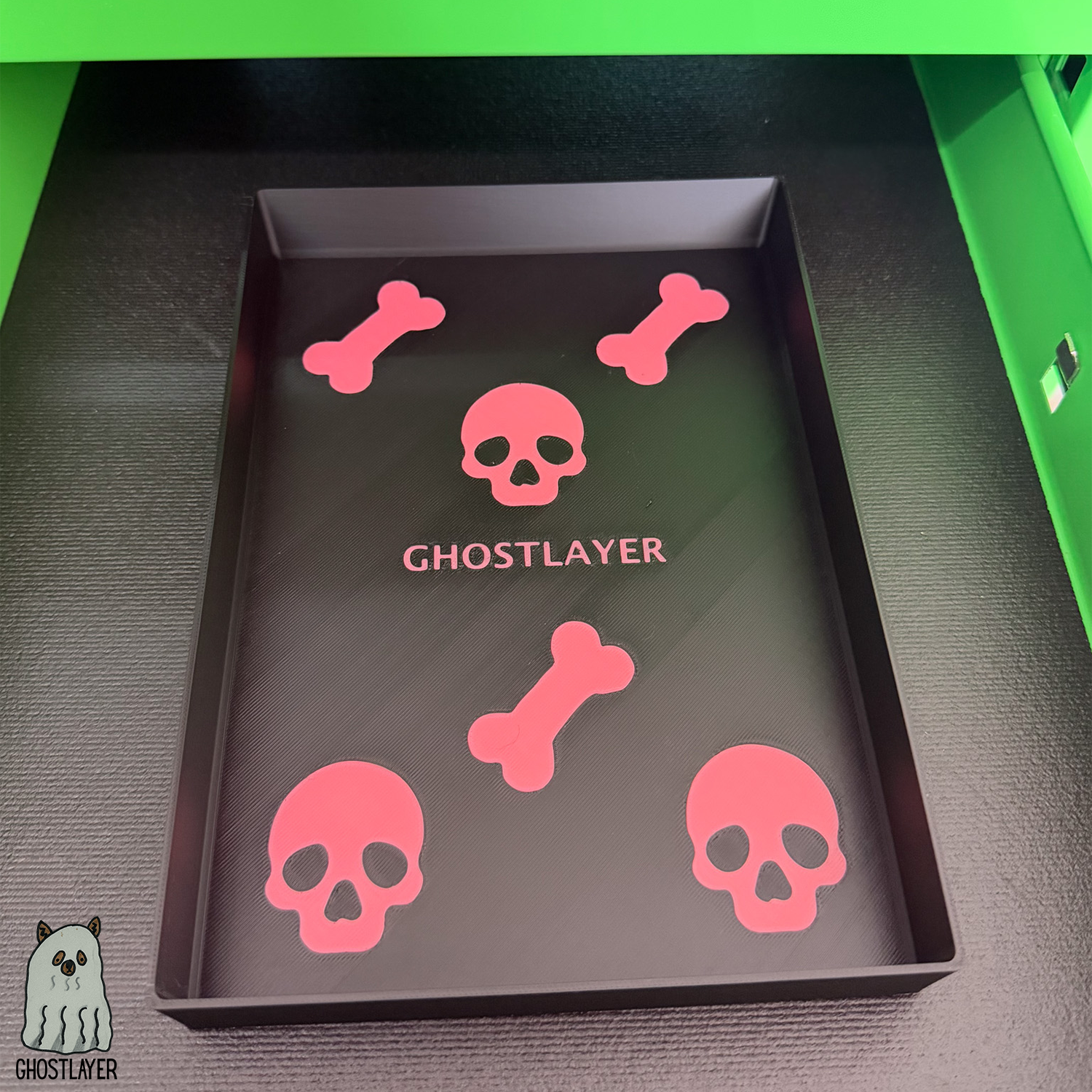 Drawerganizer *Halloween* Trays Low Profile Grooming Tools Toolbox Drawer Organizer *Gothic Black and Pink*