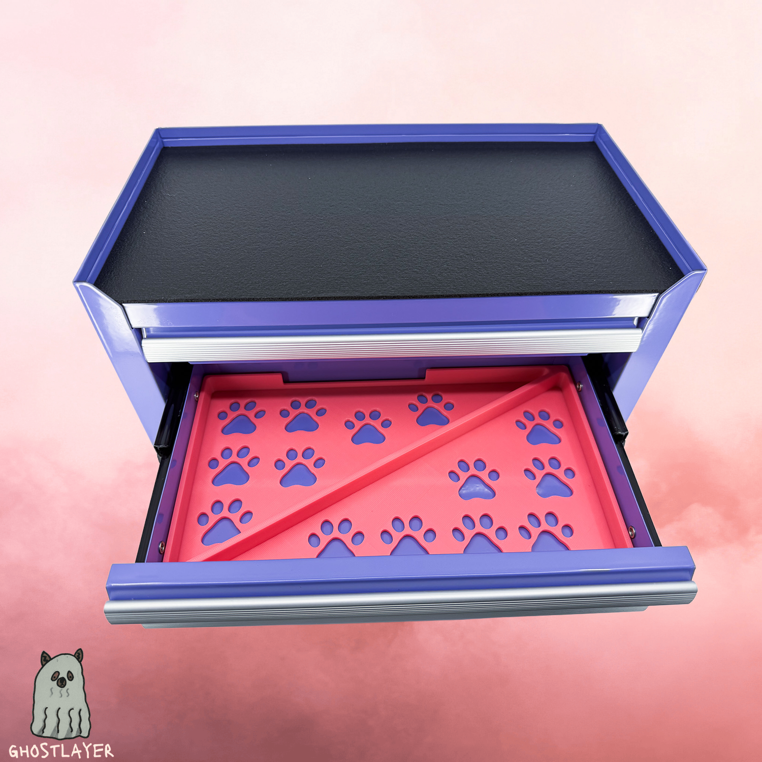 Kobalt Mini Toolbox Middle Drawer Organizer (Two Drawer w/Lid and Three Drawer)- Dog Grooming Toolbox Shear holder