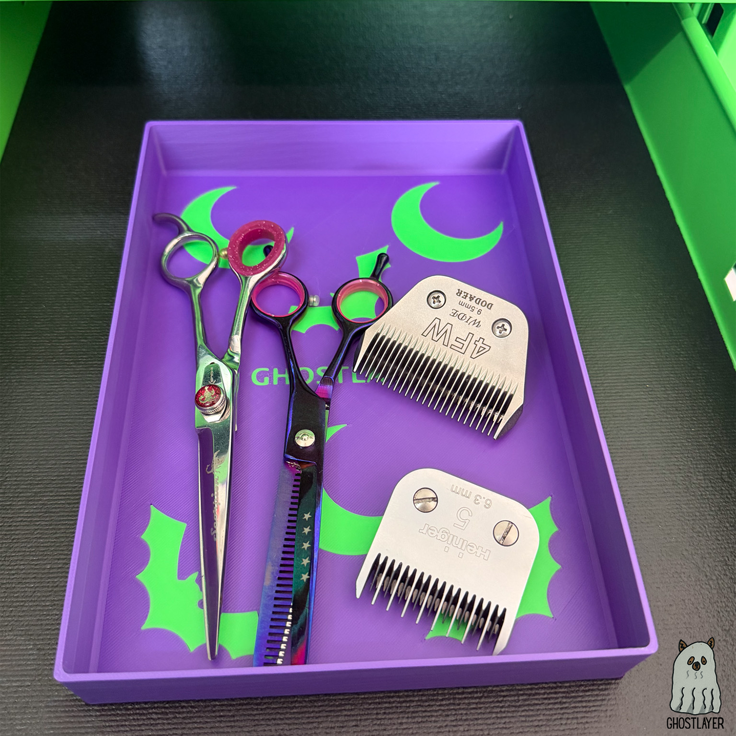 Drawerganizer *Halloween* Trays Low Profile Grooming Tools Toolbox Drawer Organizer *Ghastly Green and Purple*