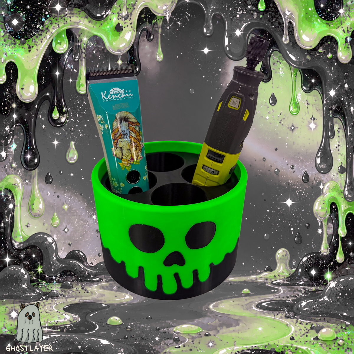 The Groomie (Poison Goo Bucket) — Modular Tabletop Grooming Organizer (Outer Shell Only)