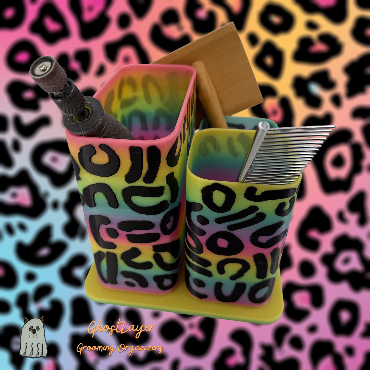 The Feral Yorkie--Dog Grooming Brush Holder, Simple organizer | Medium Size |