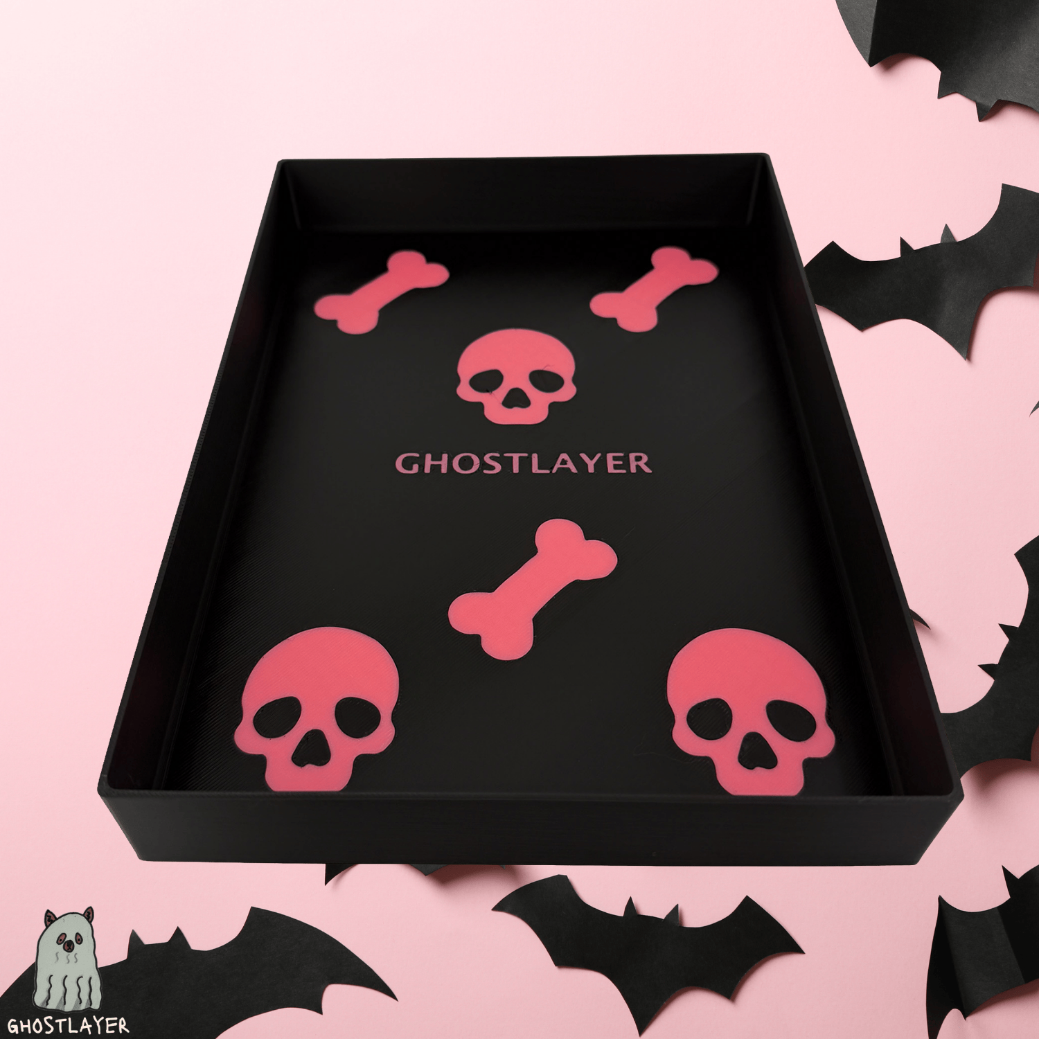 Drawerganizer *Halloween* Trays Low Profile Grooming Tools Toolbox Drawer Organizer *Gothic Black and Pink*