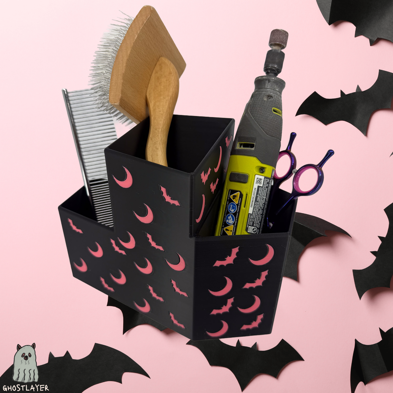 The Moonbeam Coffin--Dog Brush/Comb/Clipper Holder
