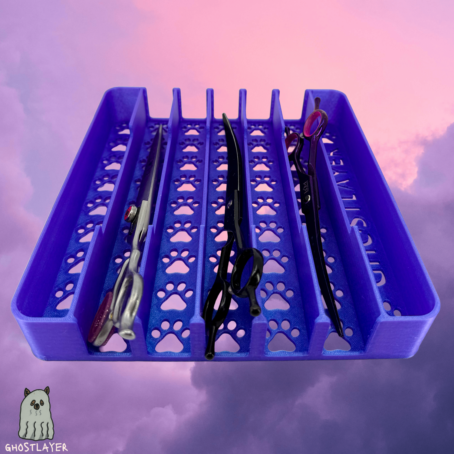 The Pharaoh Hound V2- Large Curved Lay Flat Dog Grooming Scissor Holder | Holds 7 |