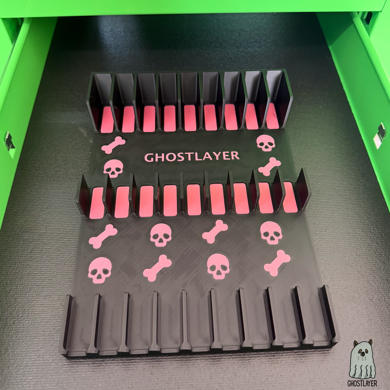 Drawerganizer *Halloween* Shears Low Profile Grooming Shear Toolbox Drawer Organizer- Holds 9 Shears- *Gothic Black and Pink*
