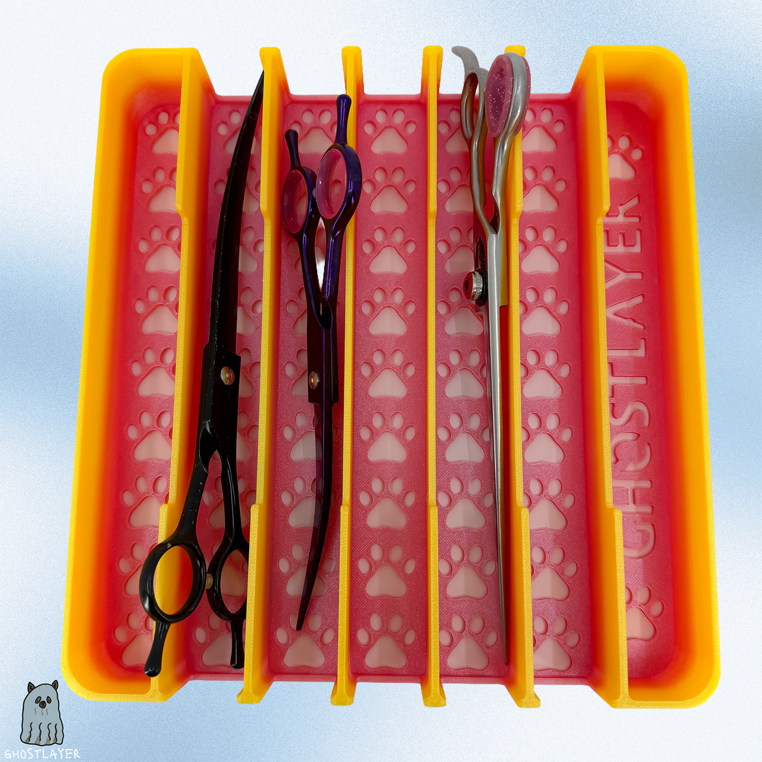 The Pharaoh Hound V2- Large Curved Lay Flat Dog Grooming Scissor Holder | Holds 7 |