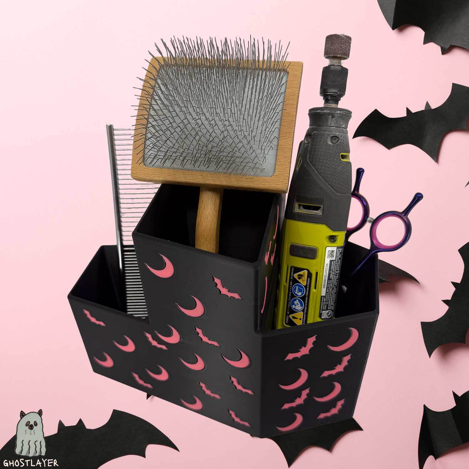 The Moonbeam Coffin--Dog Brush/Comb/Clipper Holder