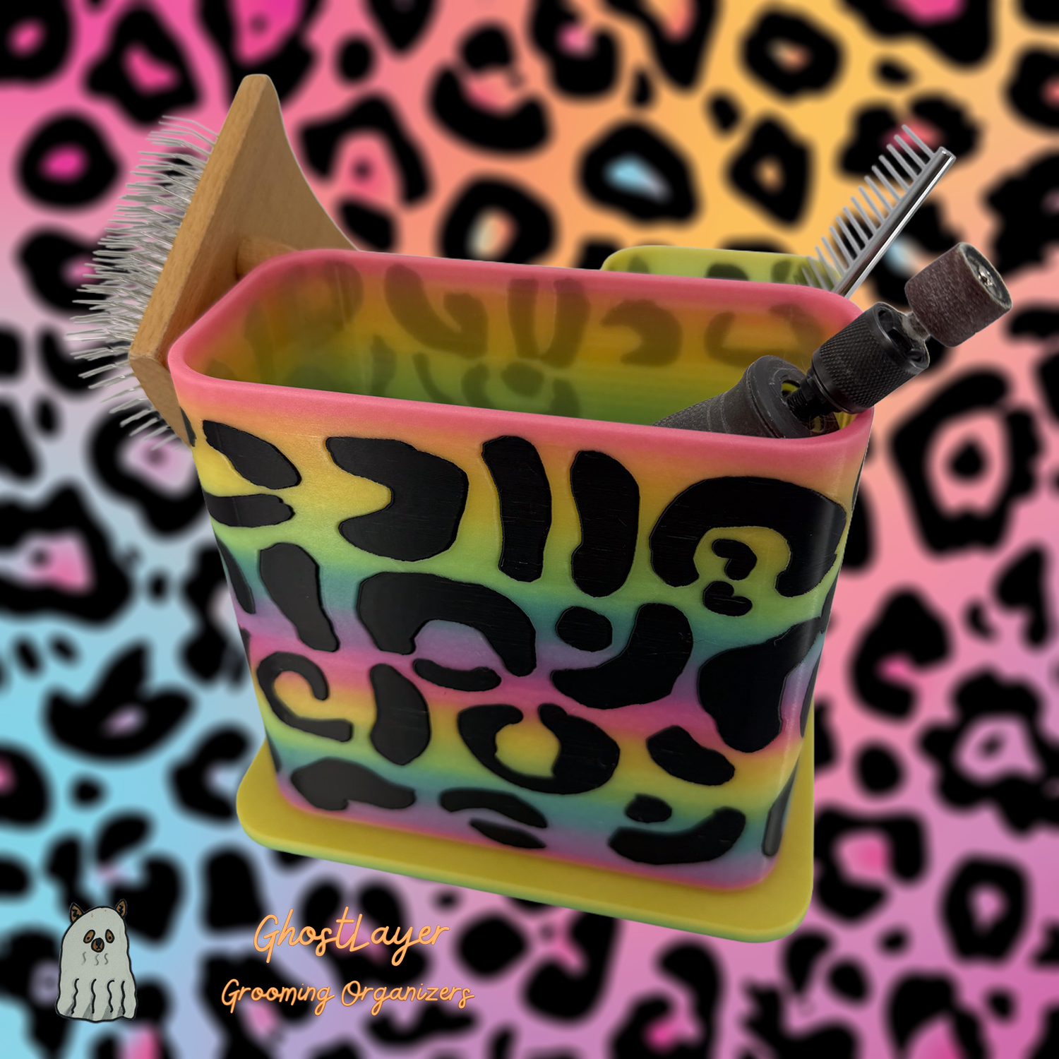 The Feral Yorkie--Dog Grooming Brush Holder, Simple organizer | Medium Size |