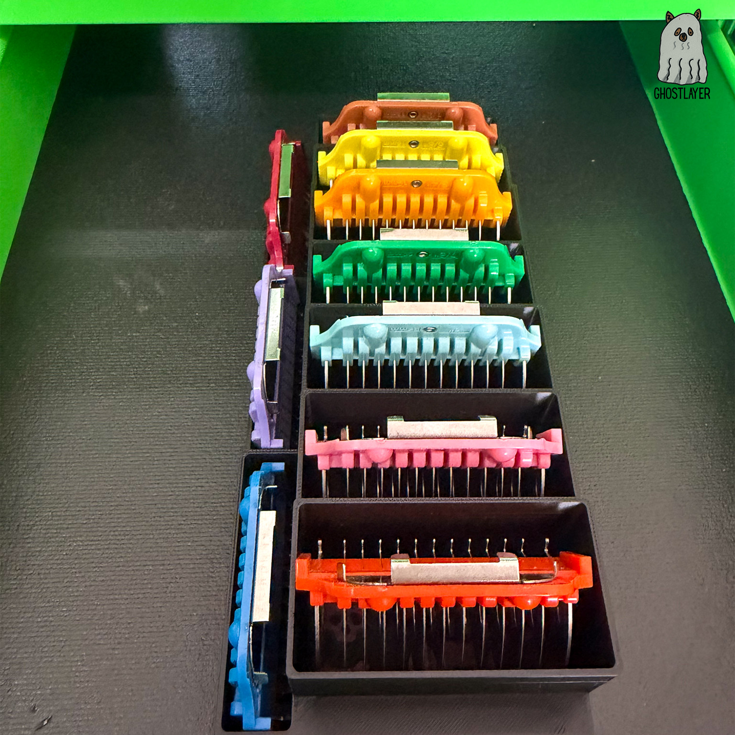 Drawerganizer *Halloween* Zolita WideCombs Low Profile Grooming Comb Toolbox Drawer Organizer- Holds 10 *Full Set**Ghastly Green and Purple*