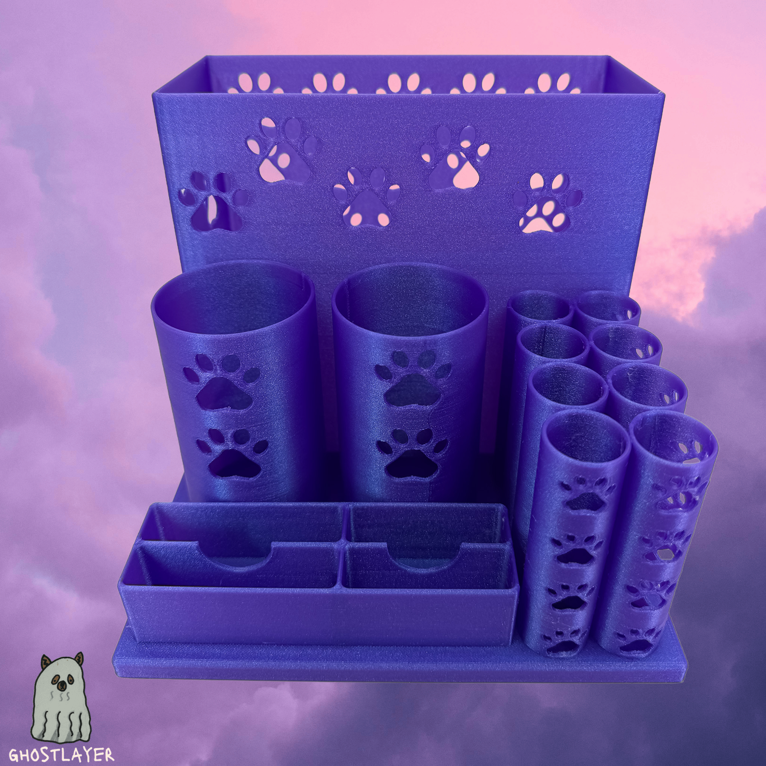 The Mutt-- Dog Grooming Brush Holder, 8 Scissors, 2 Standard Blades, 2 Wide Blades and 2 Clippers  | Large Size |