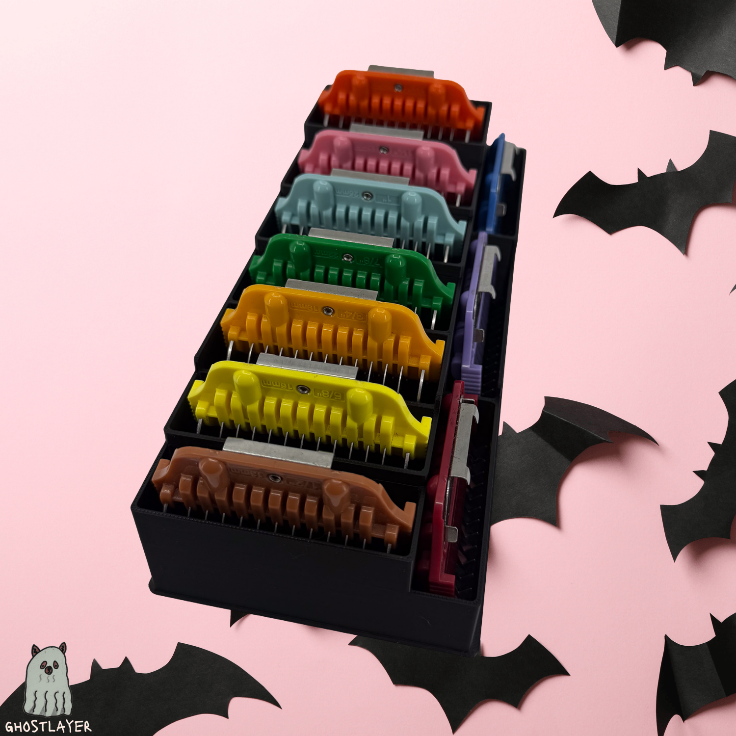 Drawerganizer *Halloween* Zolita WideCombs Low Profile Grooming Comb Toolbox Drawer Organizer- Holds 10 *Full Set**Gothic Black and Pink*