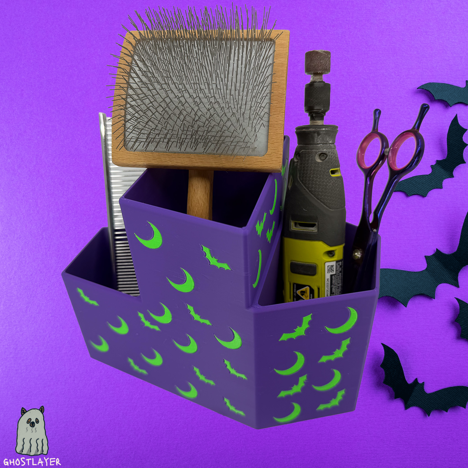 The Moonbeam Coffin--Dog Brush/Comb/Clipper Holder