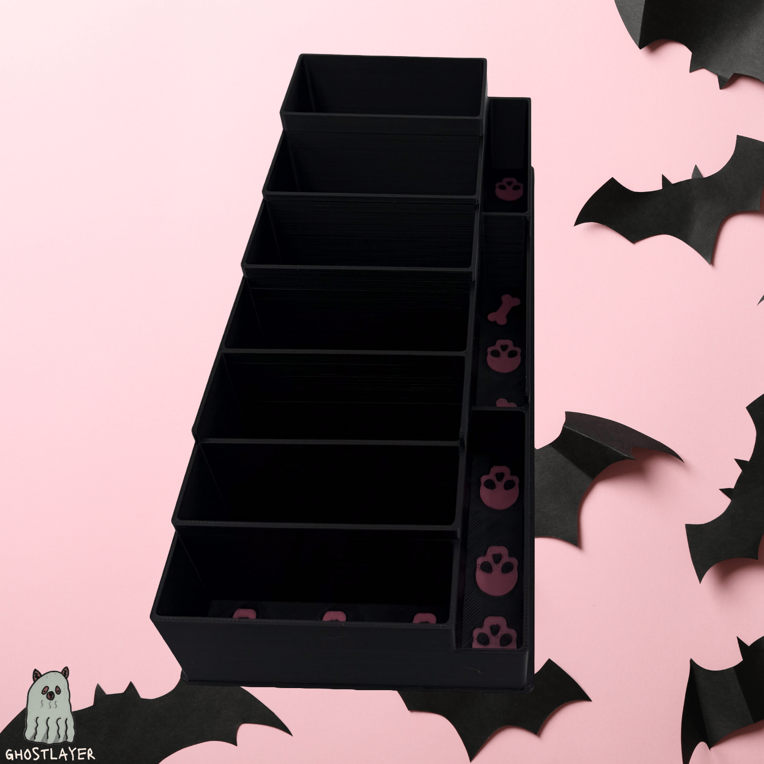 Drawerganizer *Halloween* Zolita WideCombs Low Profile Grooming Comb Toolbox Drawer Organizer- Holds 10 *Full Set**Gothic Black and Pink*