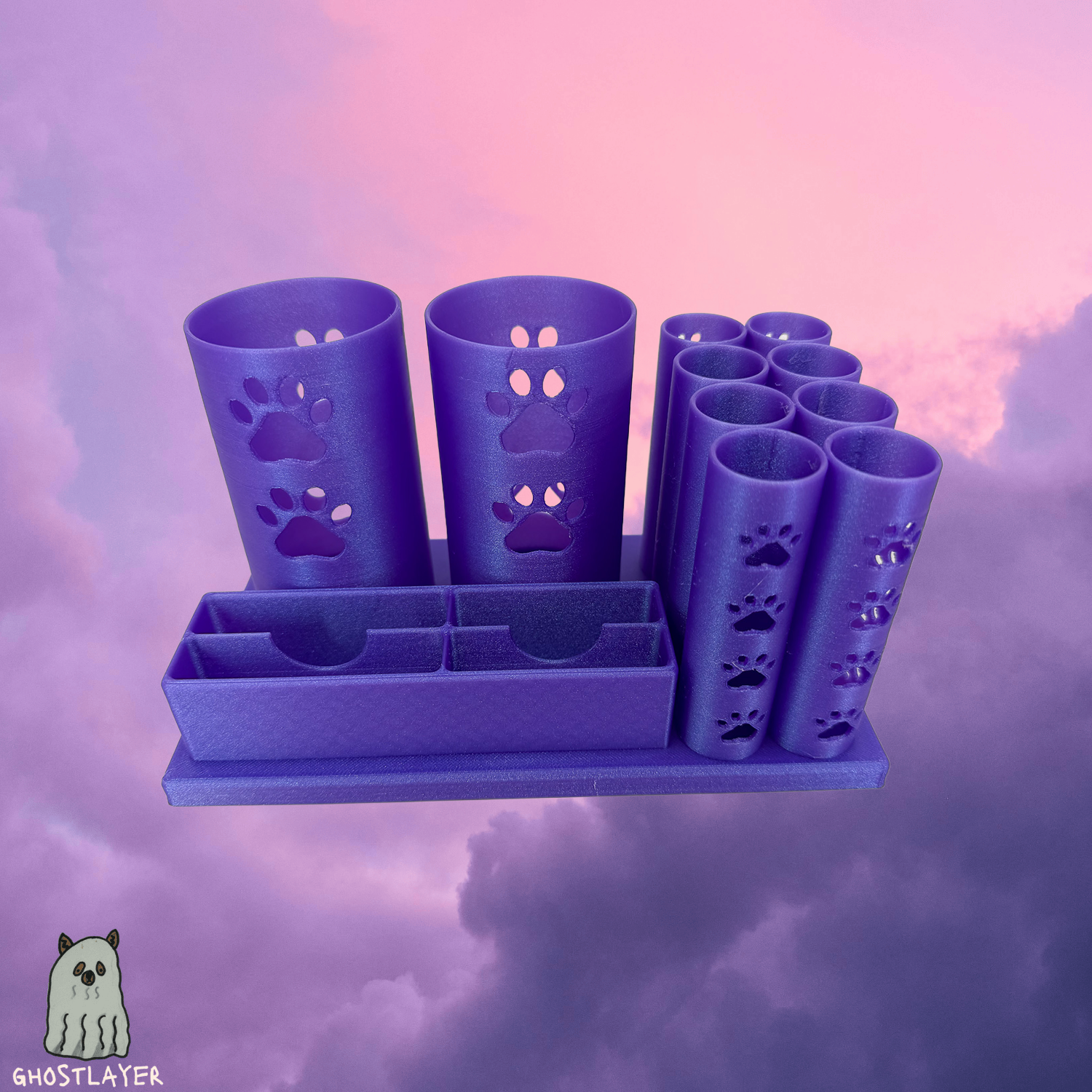 The Mini Mutt-- Dog Grooming Brush Holder, 8 Scissors, 2 Standard Blades, 2 Wide Blades and 2 Clippers