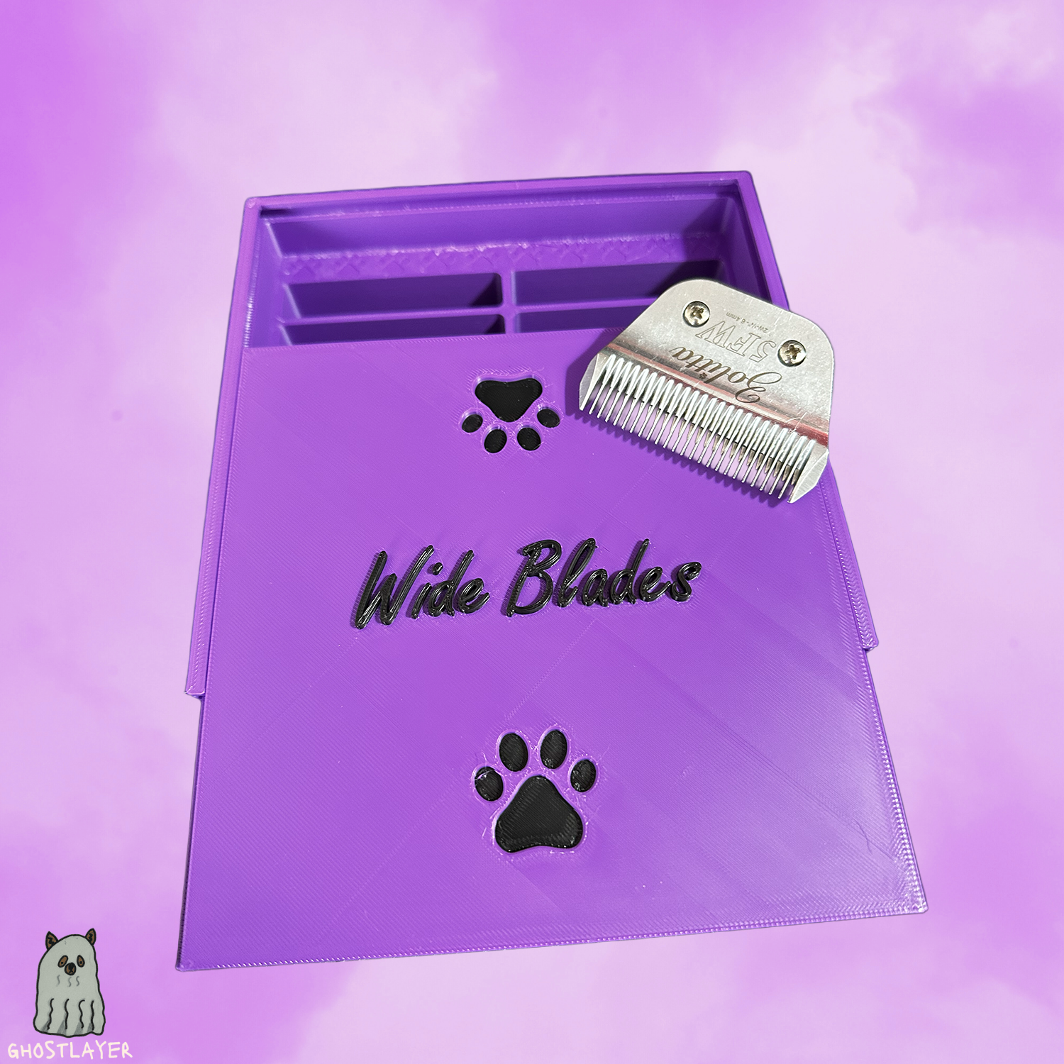 The Blade Box- *Wide* Dog Grooming Standard Size Clipper Blade Holder with Lid | up to 16 |