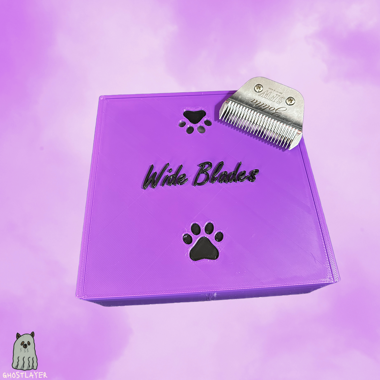 The Blade Box- *Wide* Dog Grooming Standard Size Clipper Blade Holder with Lid | up to 16 |