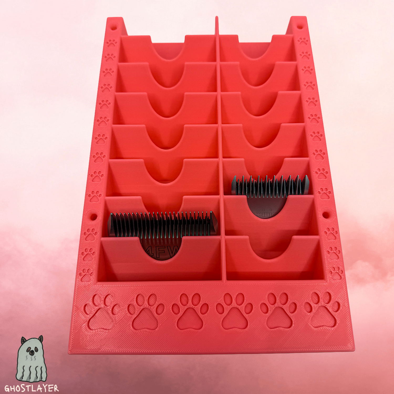 The Bloodhound - *Wall Mountable* Dog Grooming Standard and Wide Size Clipper Blade Holder | 8 Standard and 8 Wide |