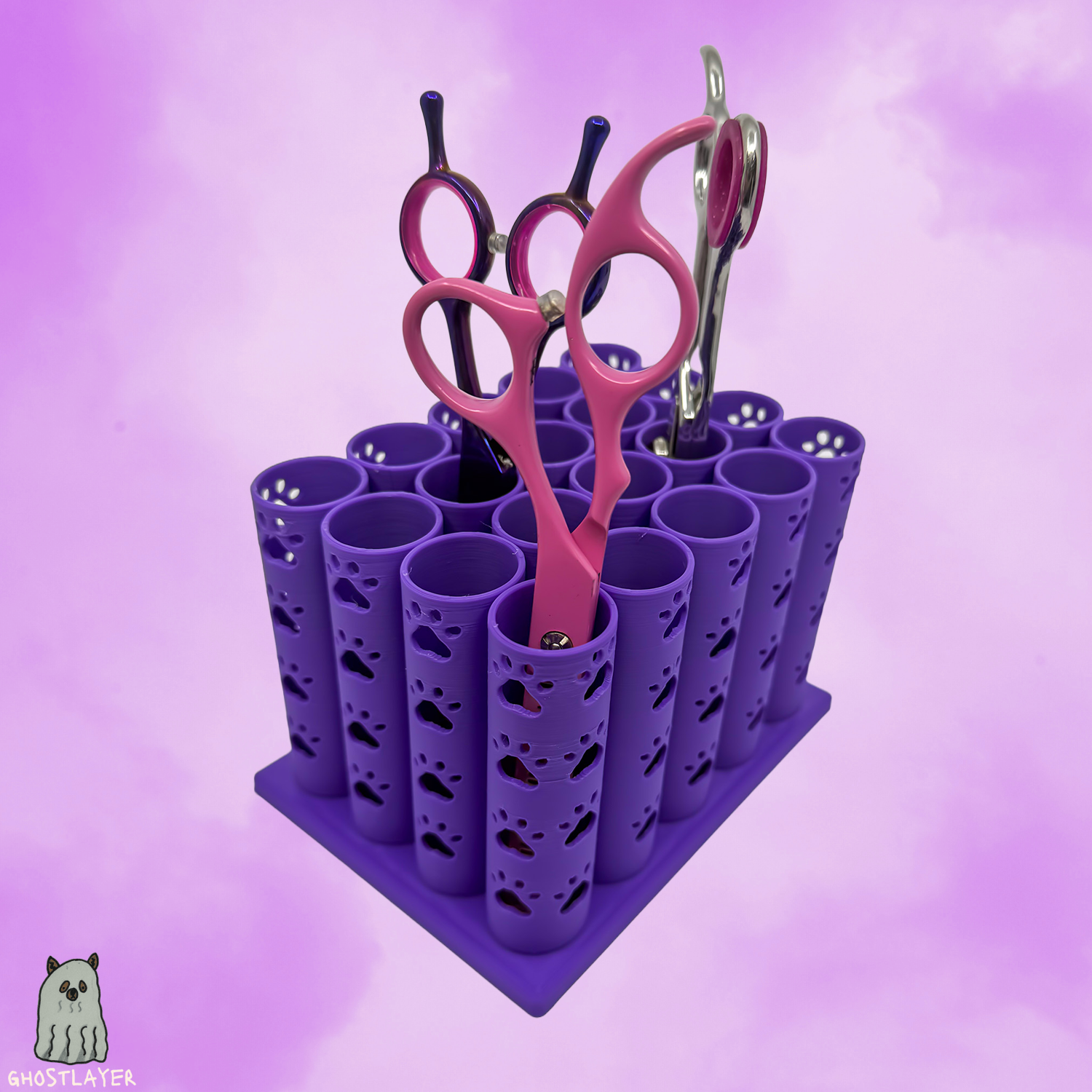 The Boston Terrier - Medium Dog Size Grooming Scissor Holder Vertical Up to 20 pairs, Simple organizer |