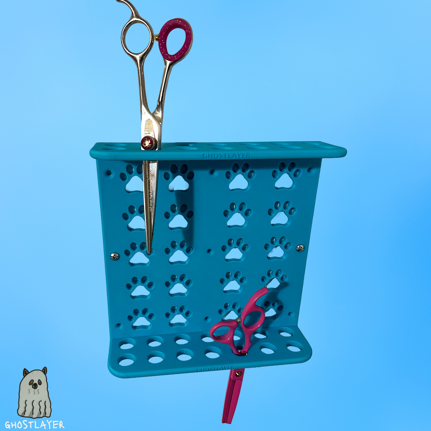 The Catahoula- Vertical Wall Mounted Dog Grooming Shear Holder— Up to 28 pairs, Simple organizer |