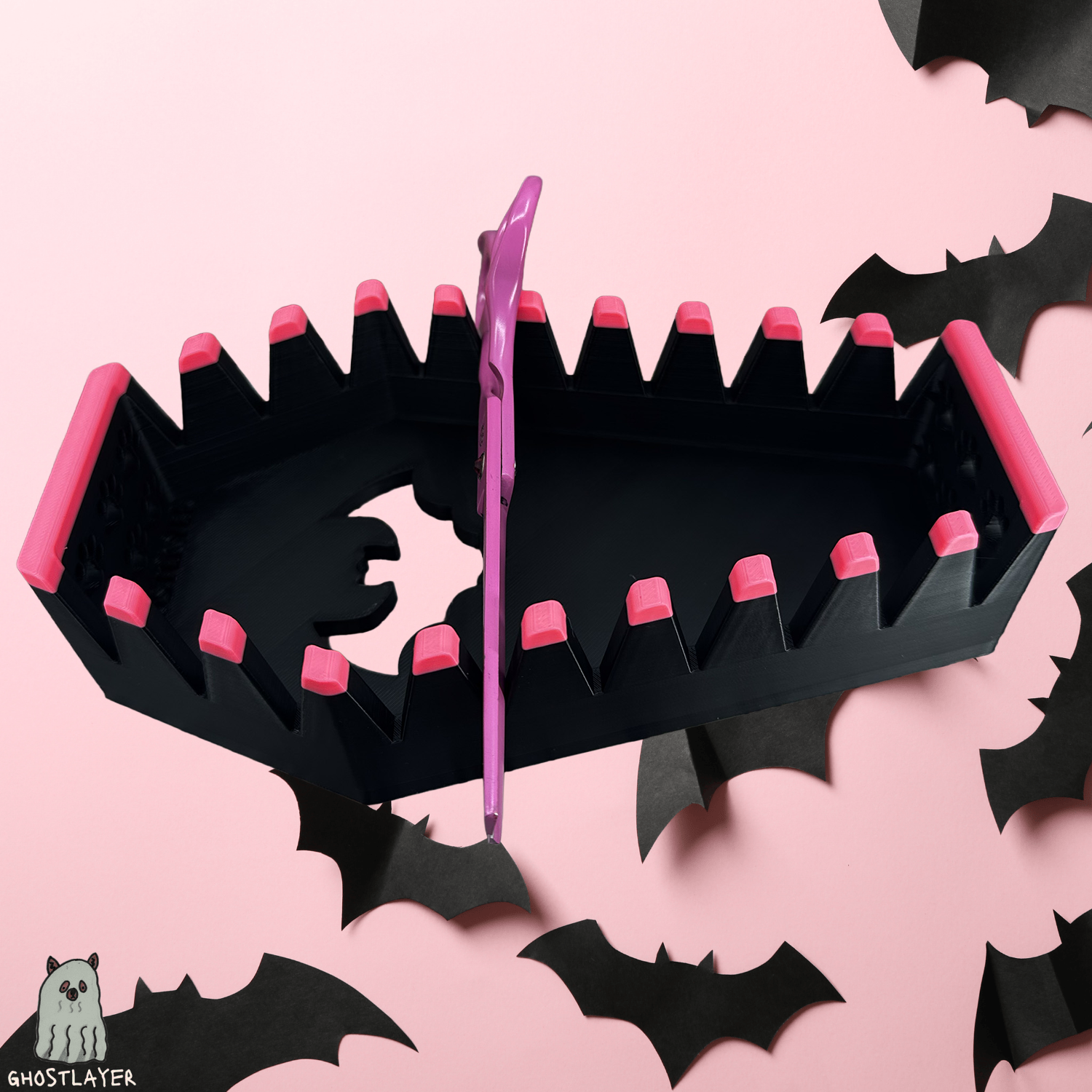 The Coffin Chihuahua *Gothic Black and Pink* - Dog Grooming Scissor Holder— Up to 10 pairs, Simple organizer |