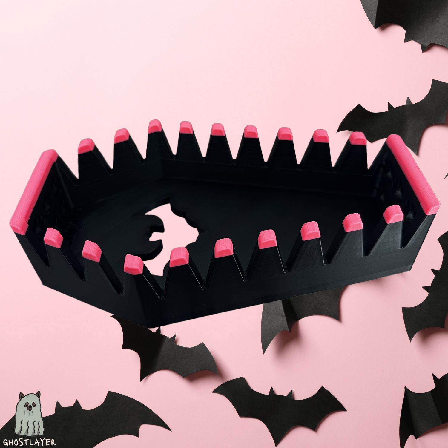 The Coffin Chihuahua *Gothic Black and Pink* - Dog Grooming Scissor Holder— Up to 10 pairs, Simple organizer |