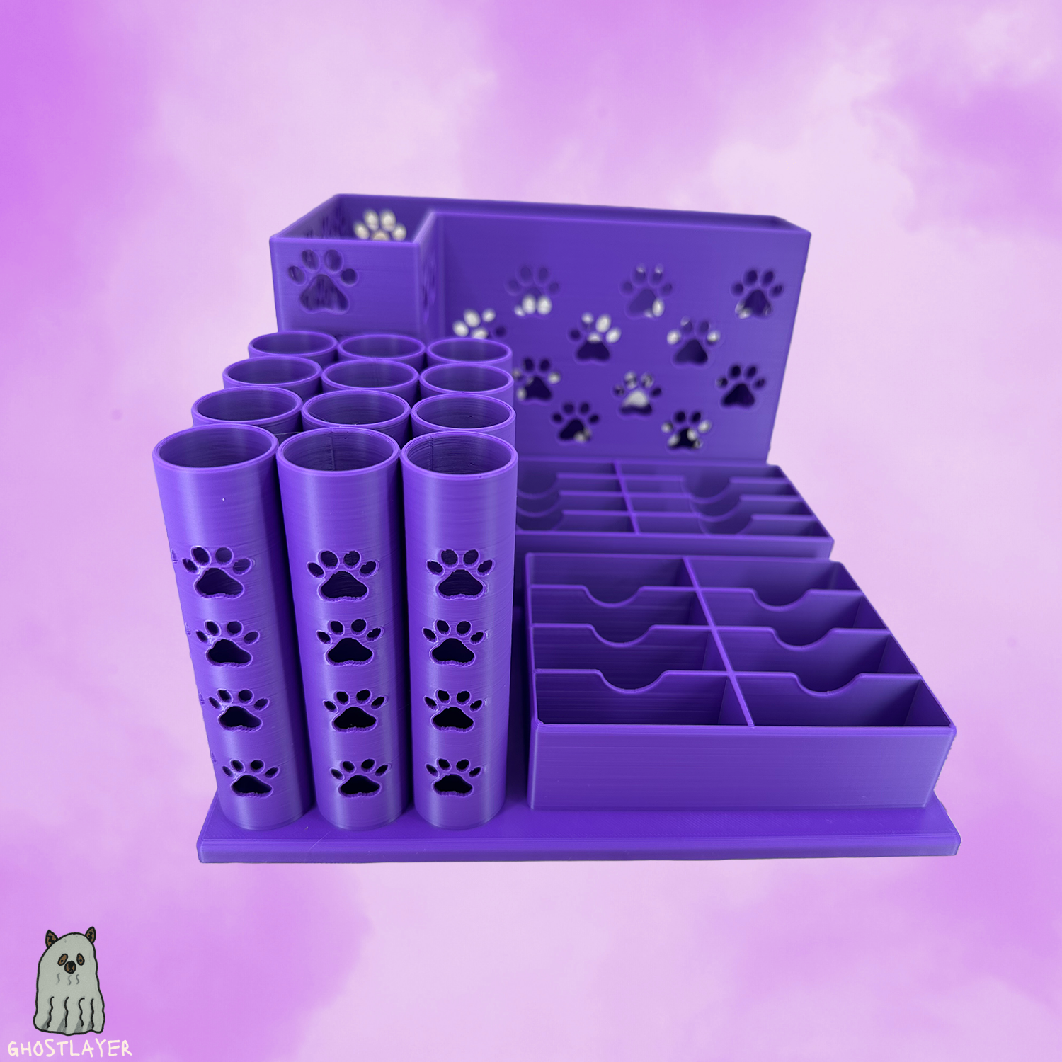 The Great Pyrenees-- Dog Grooming Brush Holder, 12 Scissors, 8 Standard and 8 Wide Blades  | Large Size |