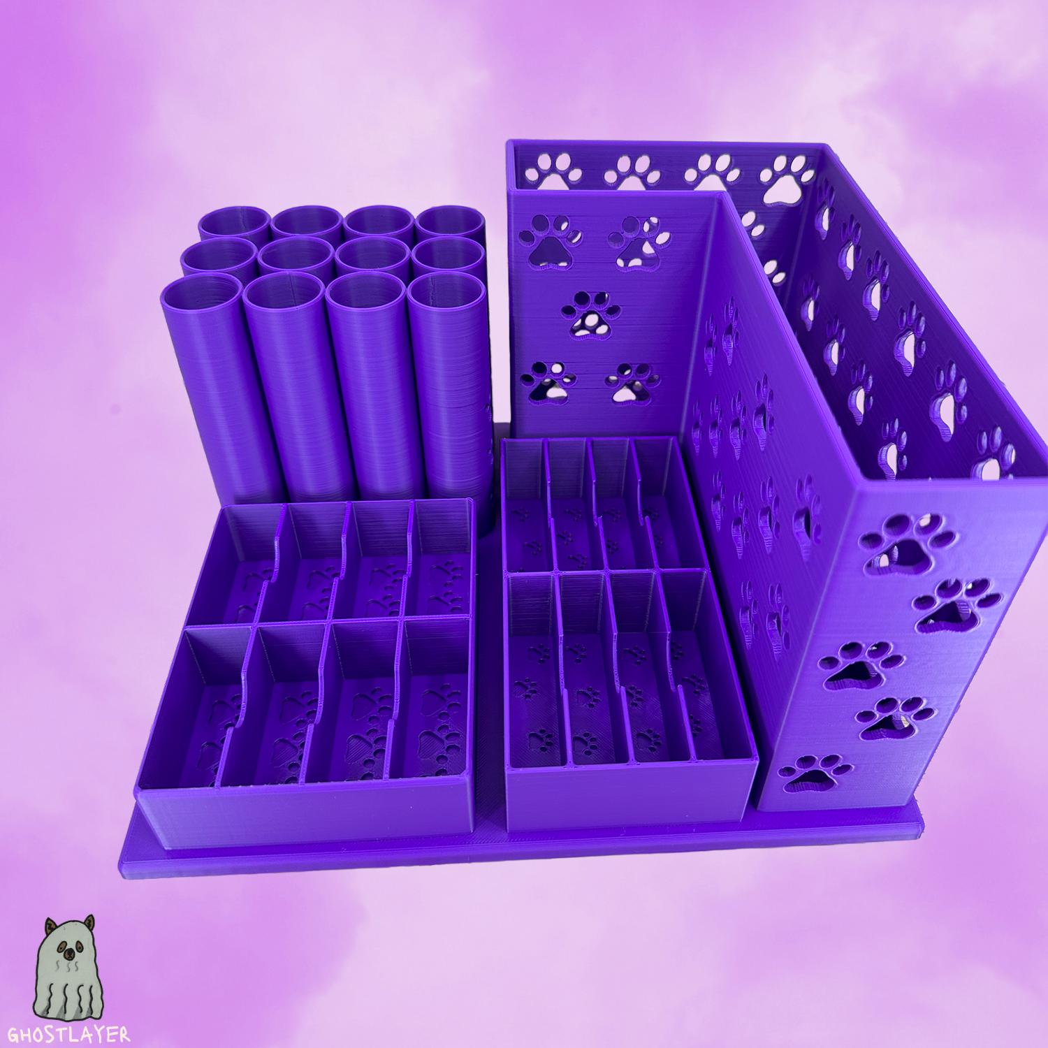 The Great Pyrenees-- Dog Grooming Brush Holder, 12 Scissors, 8 Standard and 8 Wide Blades  | Large Size |