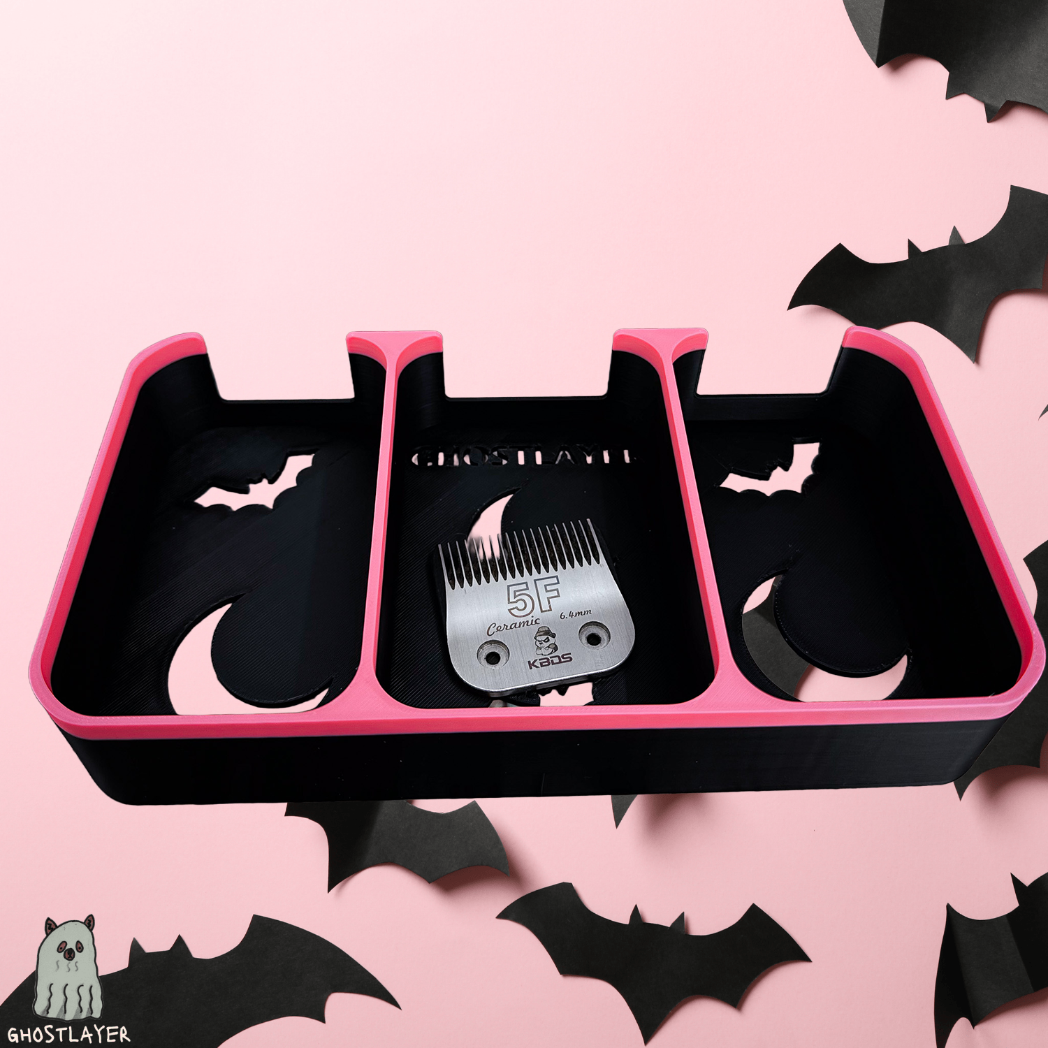Kobalt Mini Toolbox-Dog Grooming Toolbox Insert Bundle *Halloween-Gothic Black and Pink* | Holds Scissors, Standard Blades and more