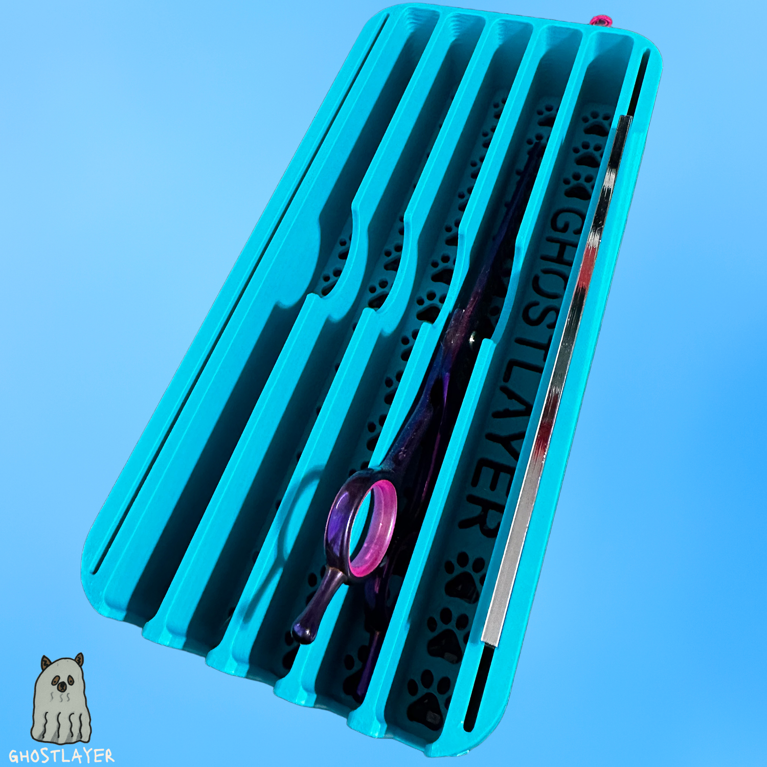 The Mini Sarabi V2 - Lay Flat Dog Grooming Scissor Holder | Holds 5 Scissors 2 Combs |