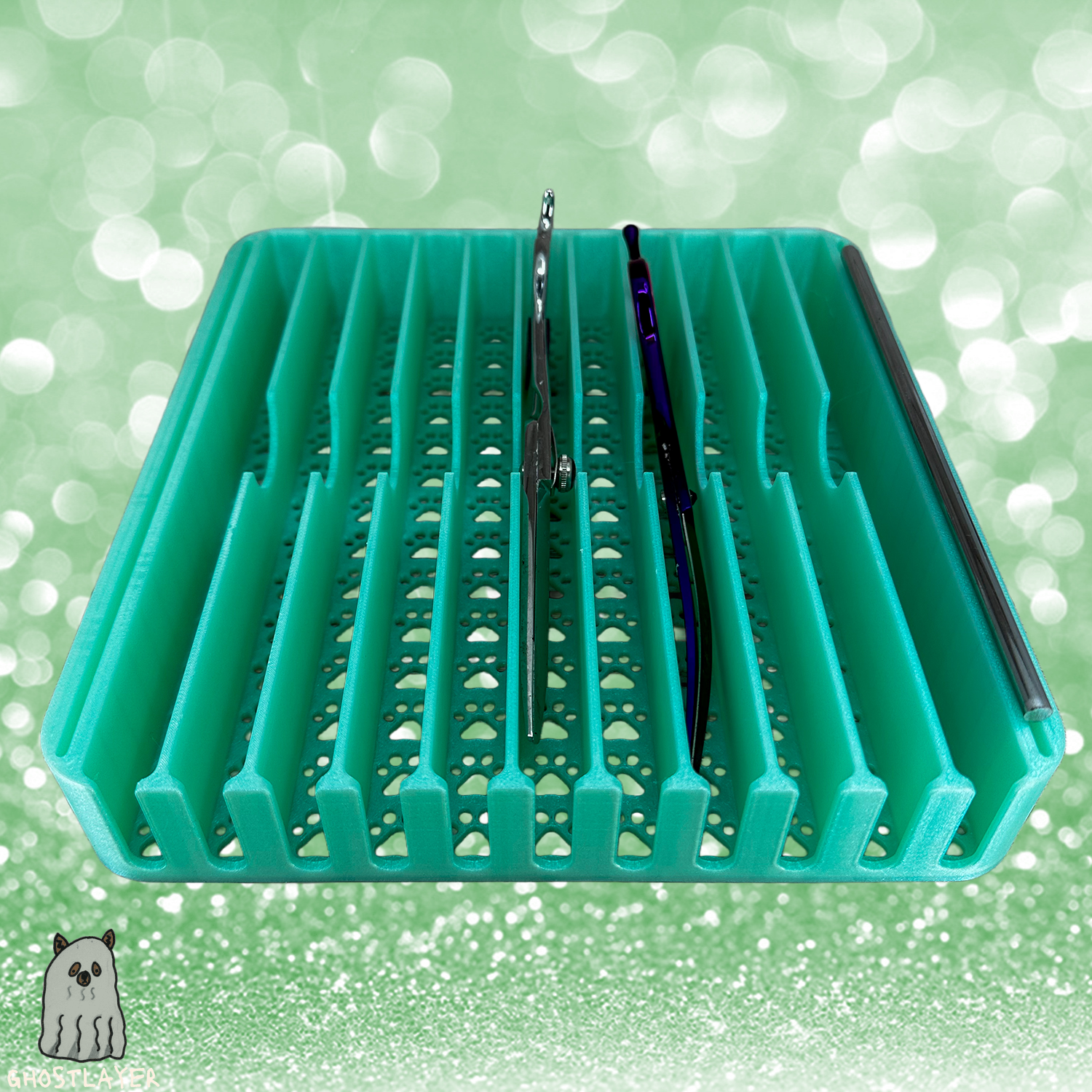 The Sarabi V2 - Lay Flat Dog Grooming Scissor Holder | Holds 11 Scissors 2 Combs |