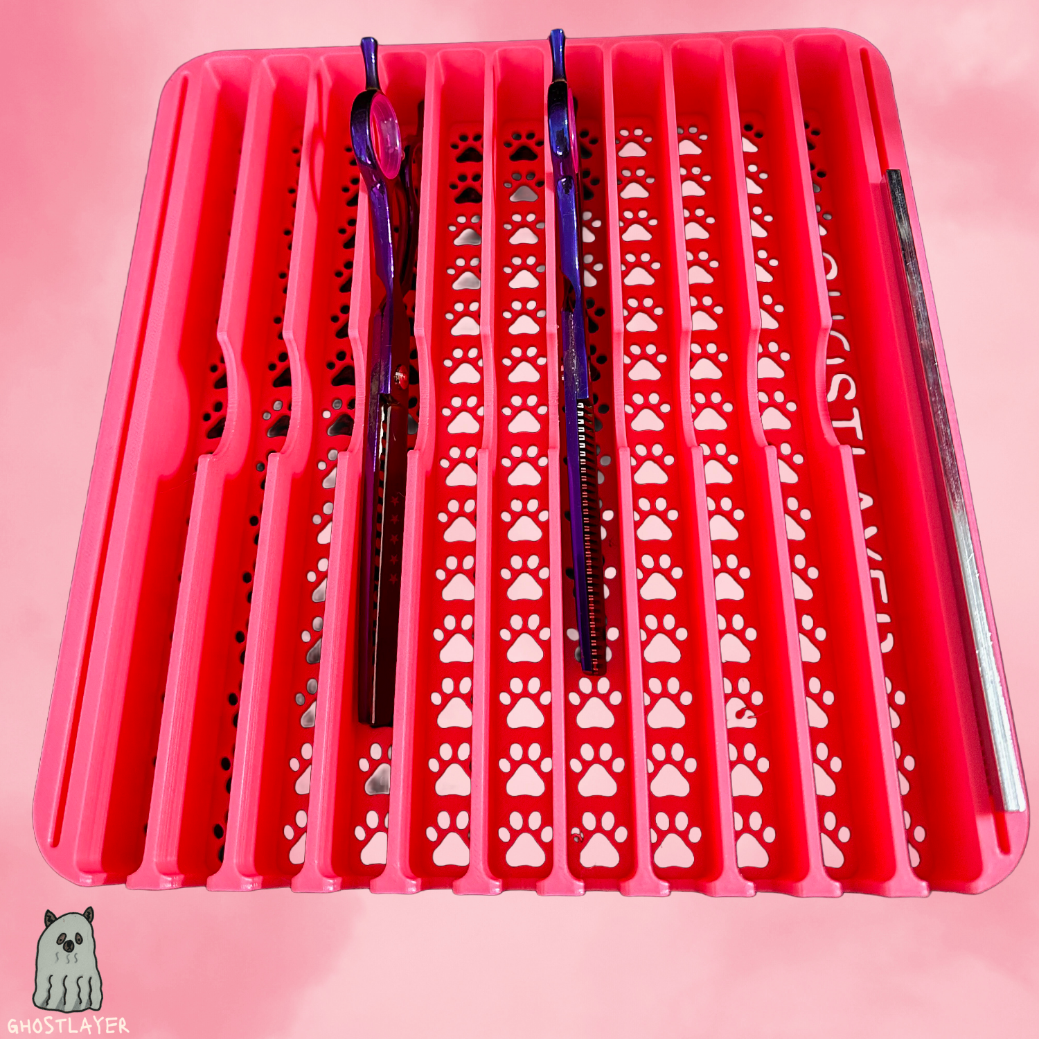 The Sarabi V2 - Lay Flat Dog Grooming Scissor Holder | Holds 11 Scissors 2 Combs |